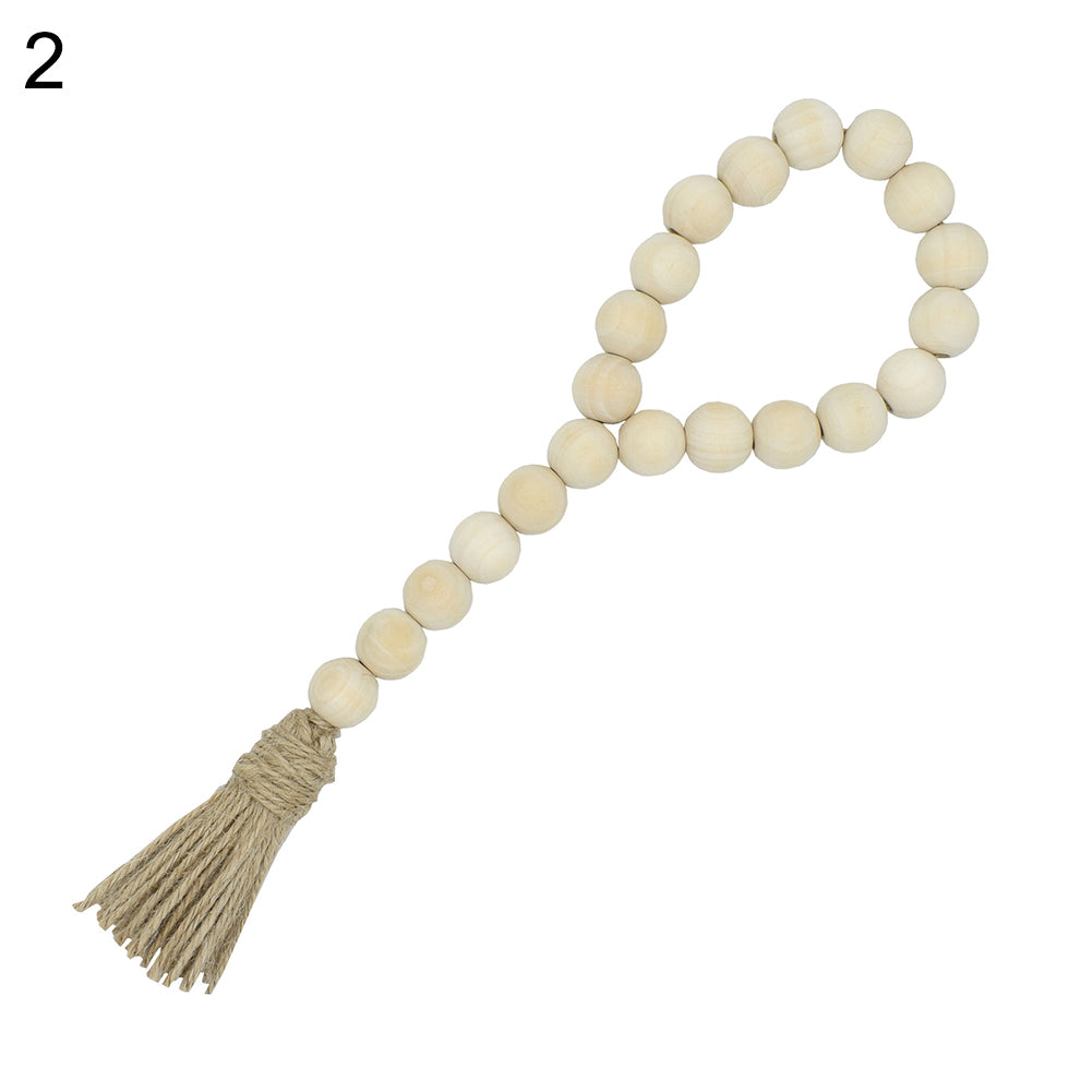 Nordic Style Wooden Beads Tassels Hanging Ornament Home DIY Wall Decoration