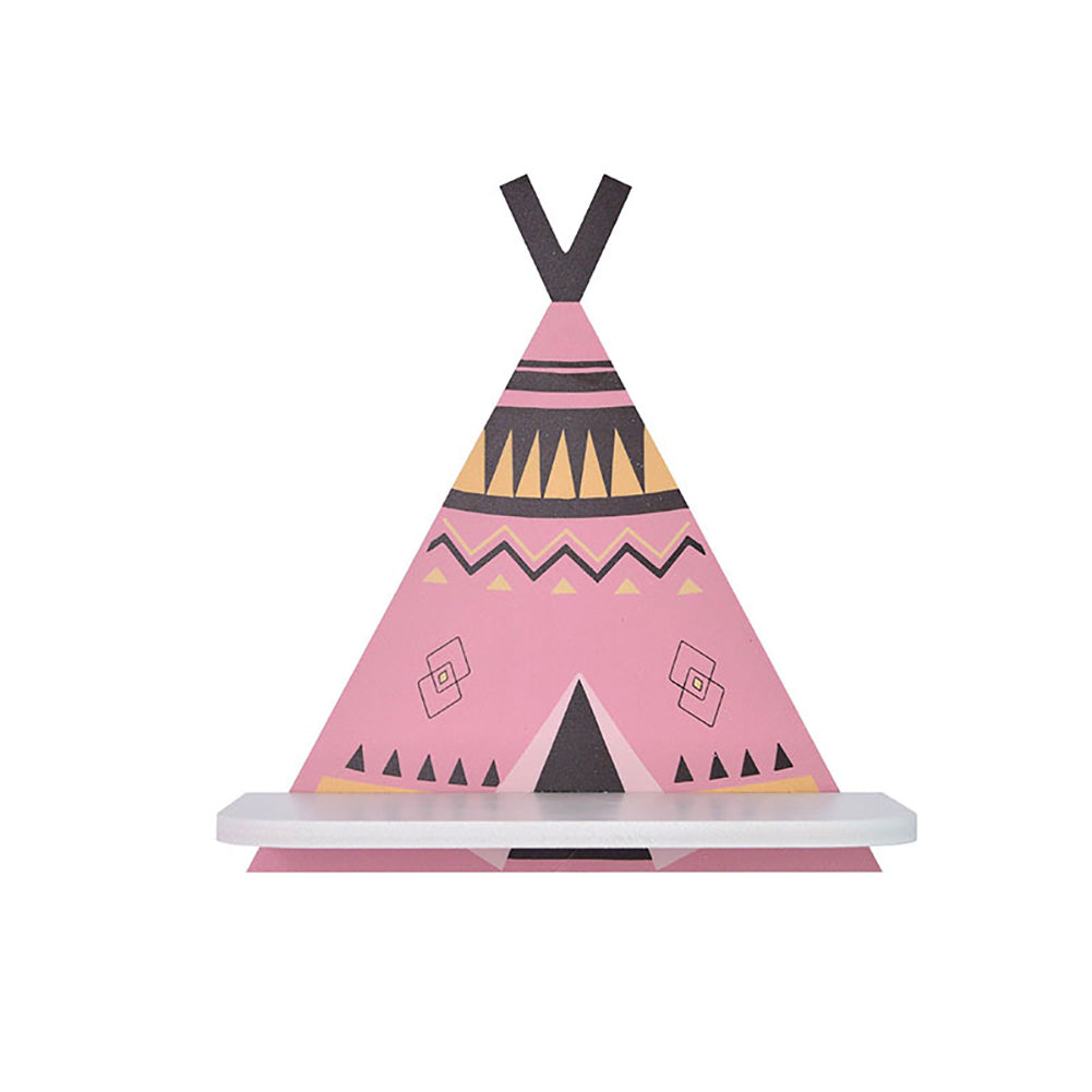 Nordic Wooden Tent Wall Shelf Wood Hanging Clapboard Storage Rack Home Organizer