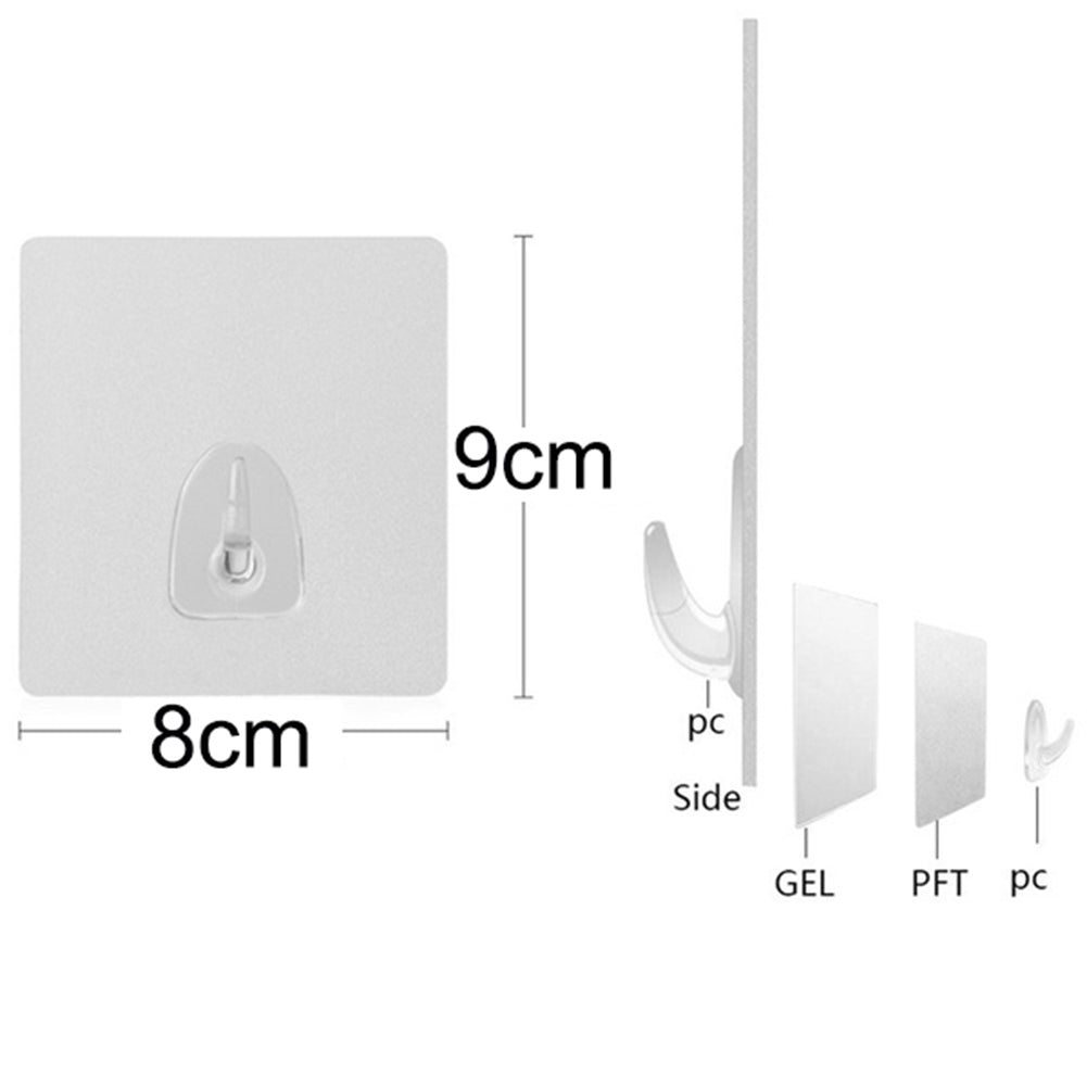 6Pcs Transparent Wall Seamless Hook Kitchen Bathroom Holder Door Back Hanger