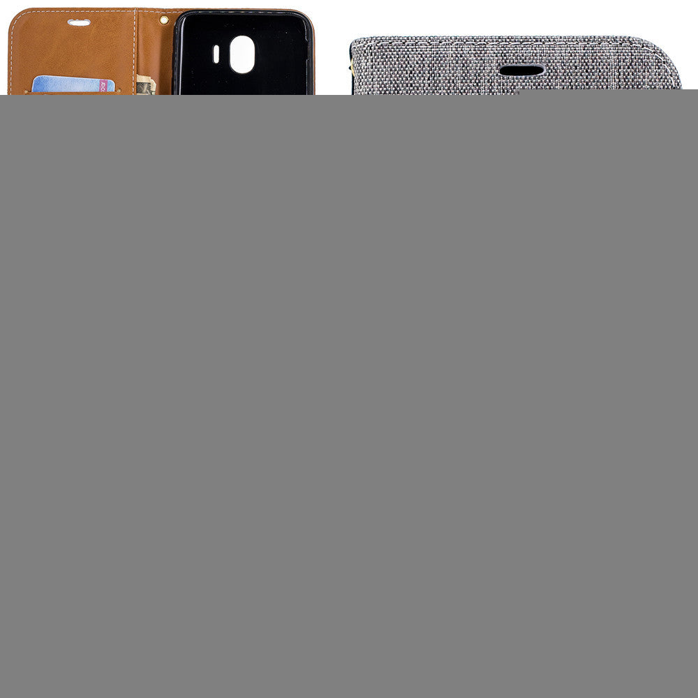 Wallet Card Slots Case for Samsung Galaxy A7 2018 Stand Case Denim Jeans Leather Case for A750