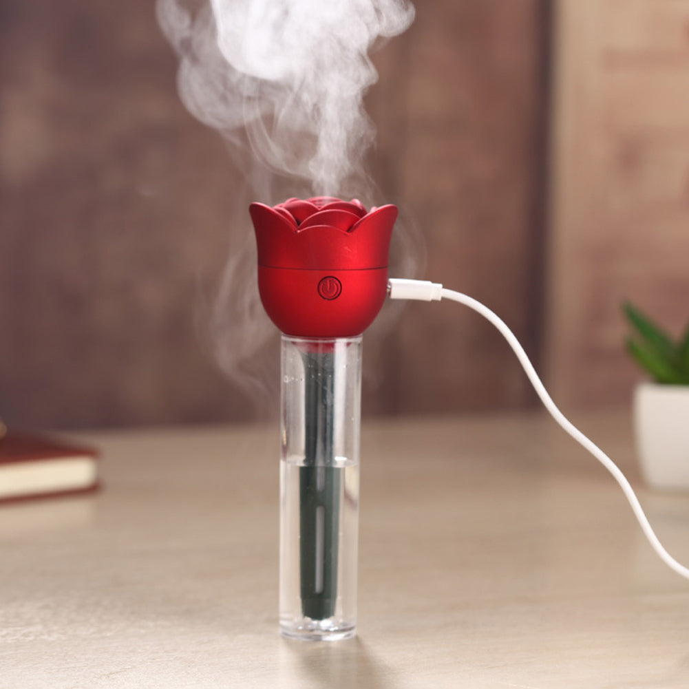 USB Mini Humidifier Rose Flower Shaped Air Purifier Aroma Diffuser Atomizer for Office Home