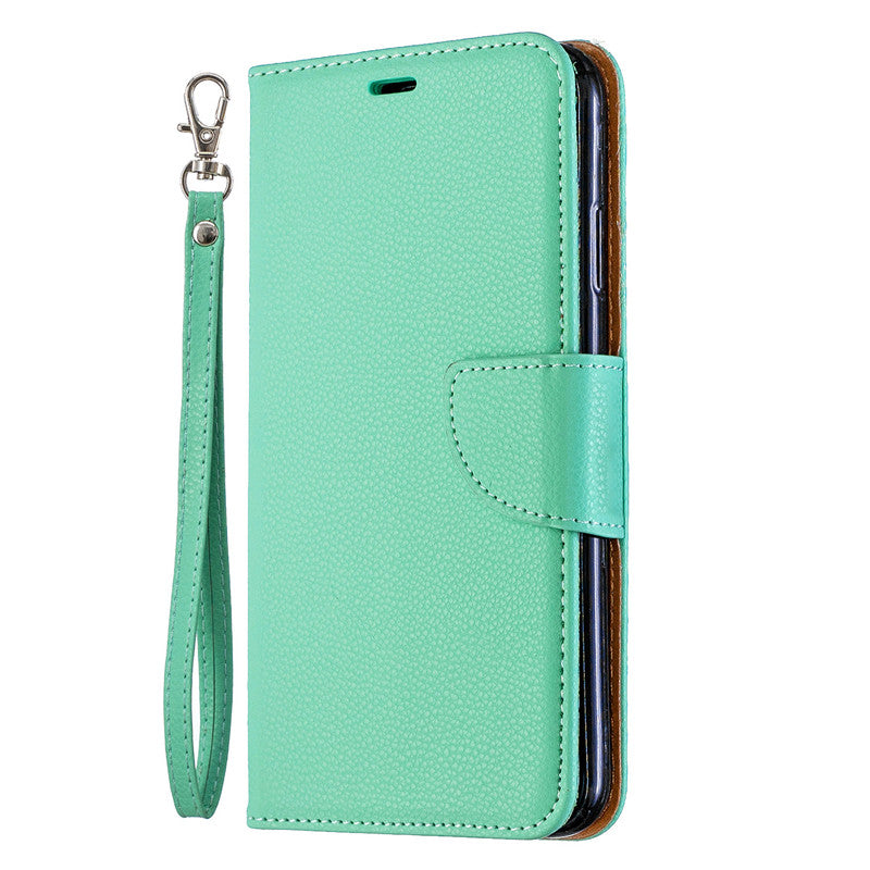 Flip Cover Stand Wallet For iPhone XR Case Pure Color Lichee Pattern PU Leather Mobile Phone Cases For iPhone XS Max