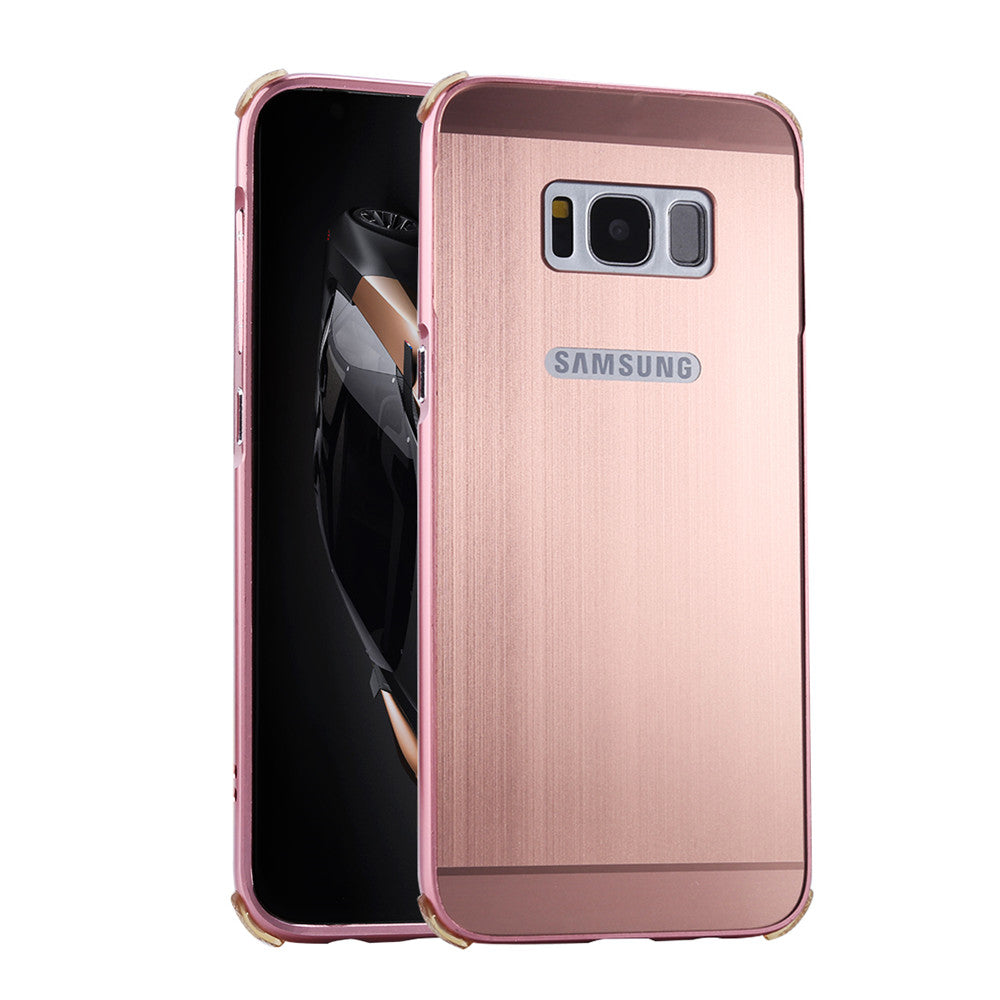 Samsung Galaxy S8 Case Aluminum Bumper+Acrylic Panel Back Glossy Business Cover for Samsung Galaxy S8