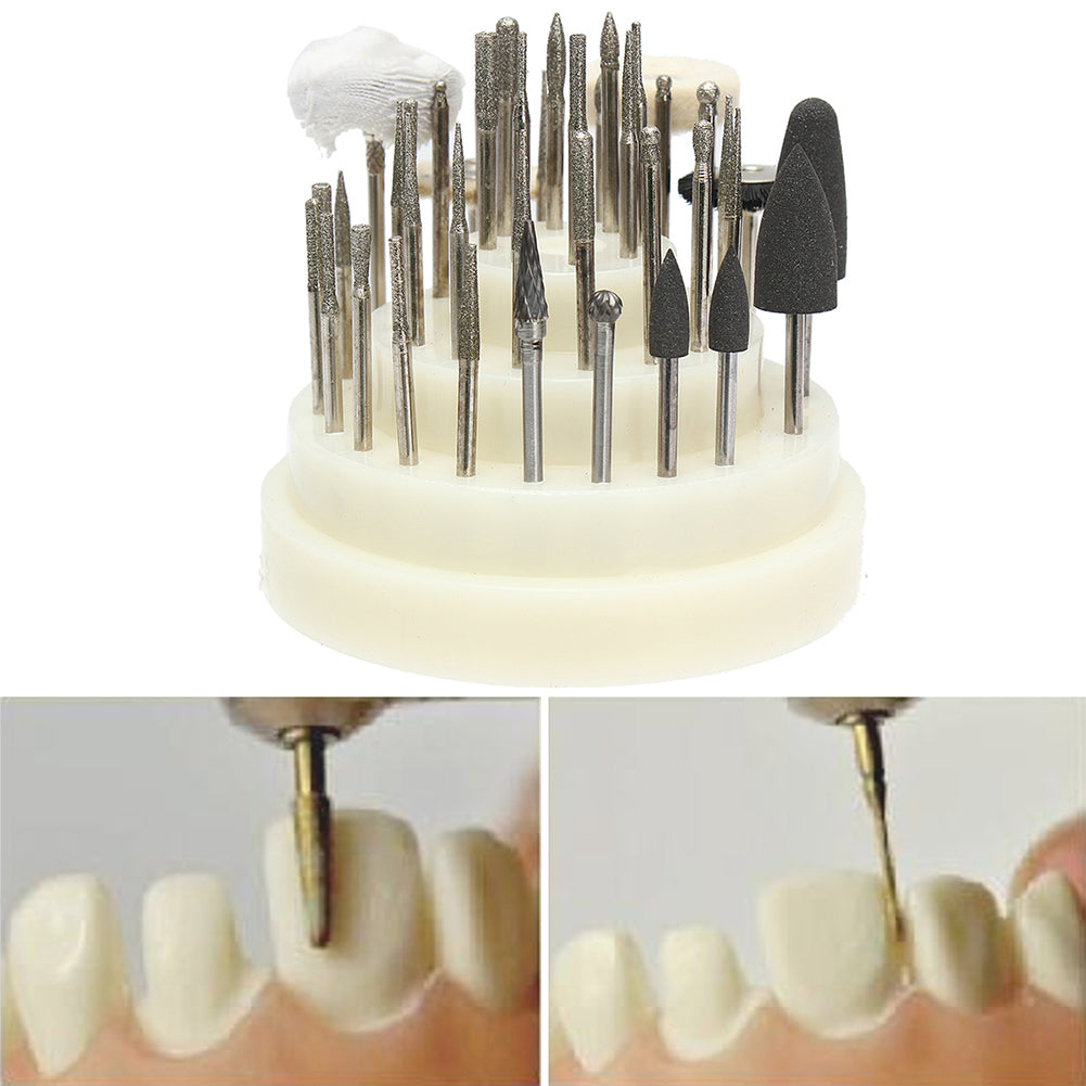 41Pcs Dental Teeth Rotary Tungsten Steel Polishing Burs High Speed Handpiece Kit