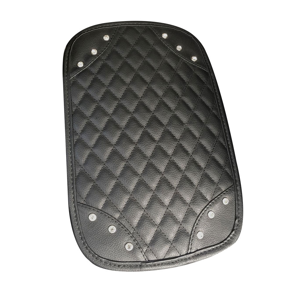 Faux Leather Rhinestone Universal Car Central Armrest Box Cover Pad Cushion