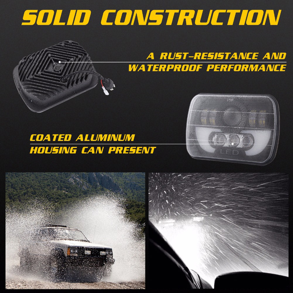 300W Car Truck Off-Road LED Headlight Square Projector Working DRL Driving Lamp