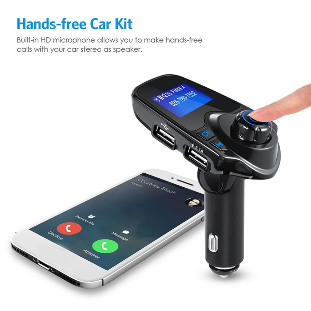 T11 Car LCD Bluetooth MP3 Player FM Transmitter Hands-free Dual USB Charger