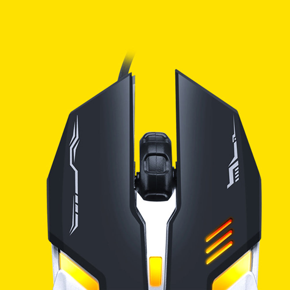 V5 Colorful Light 4 Buttons Ergonomic 2400DPI USB Wired Optical Gaming Mouse