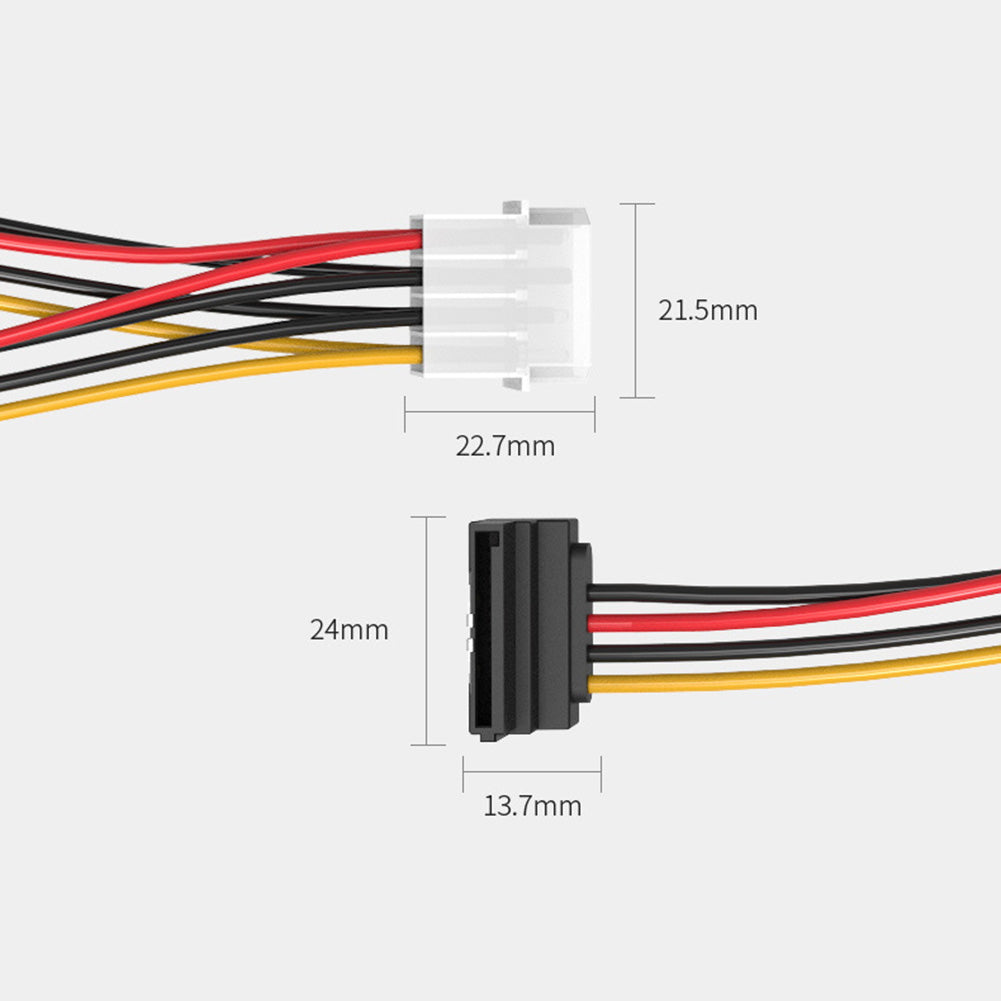 SATA 4 Pin Male to 15 Pin Female Adapter Cable Hard Drive Power Supply Cord