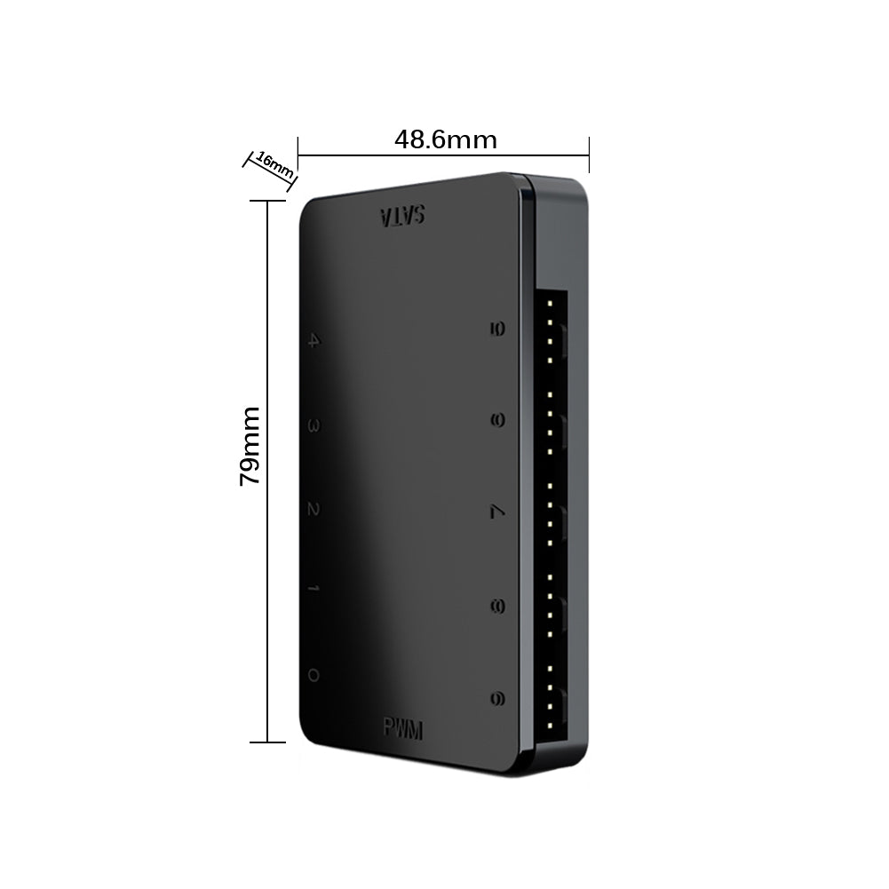 PC 10 Ports 4Pin 12V PWM Cooling Fan Hub Splitter Cable Power Supply Adapter