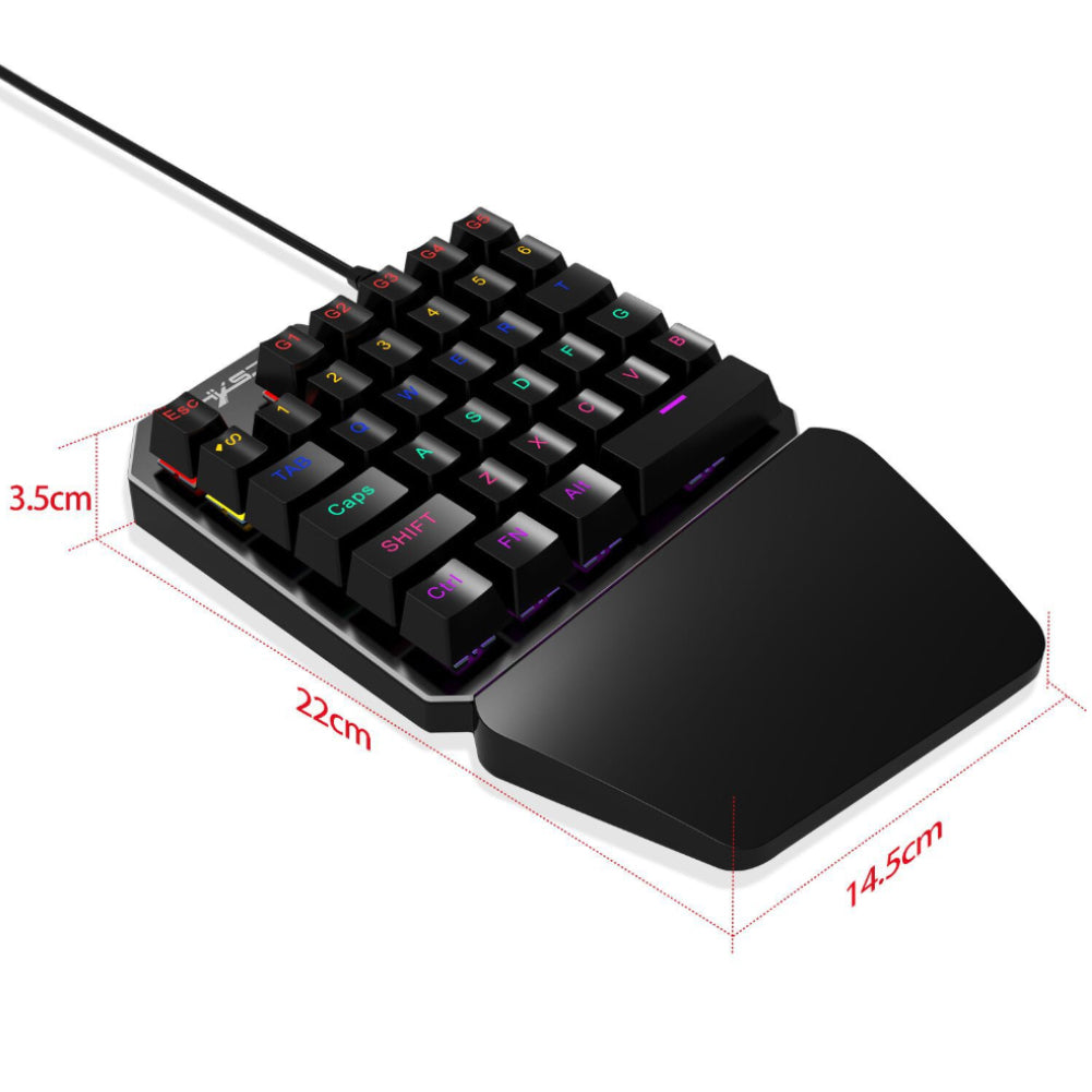 Single Hand Wired Lighting Anti-ghosting 35 Keys Mechanical Gaming Keyboard