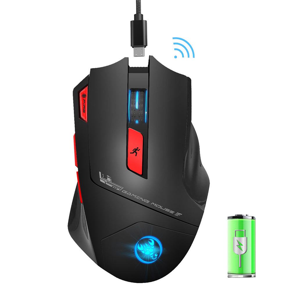 T88 Fashion 2.4G Wireless 7-Button Adjustable DPI RGB Backlight Gaming Mouse