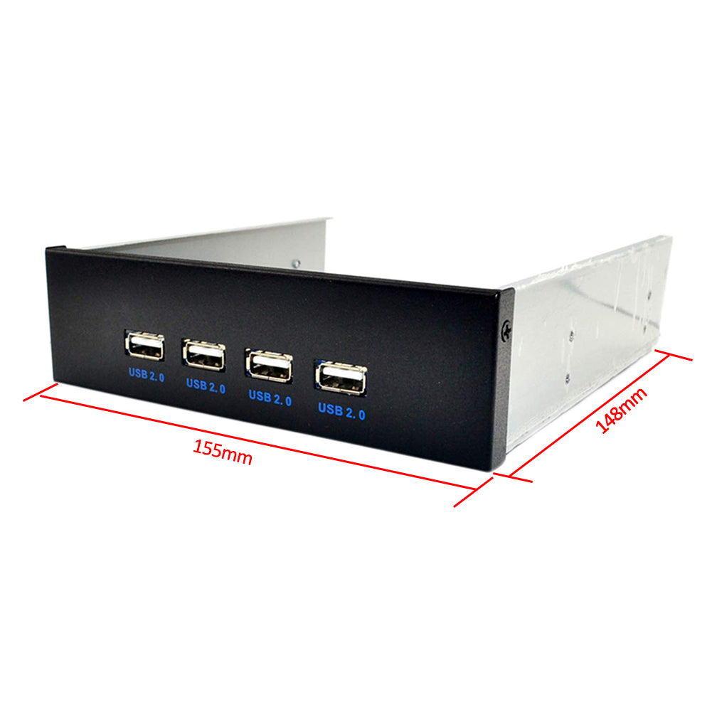 4 Ports USB 2.0 Hub Front Panel Expansion Adapter Connector with 9Pin Cable