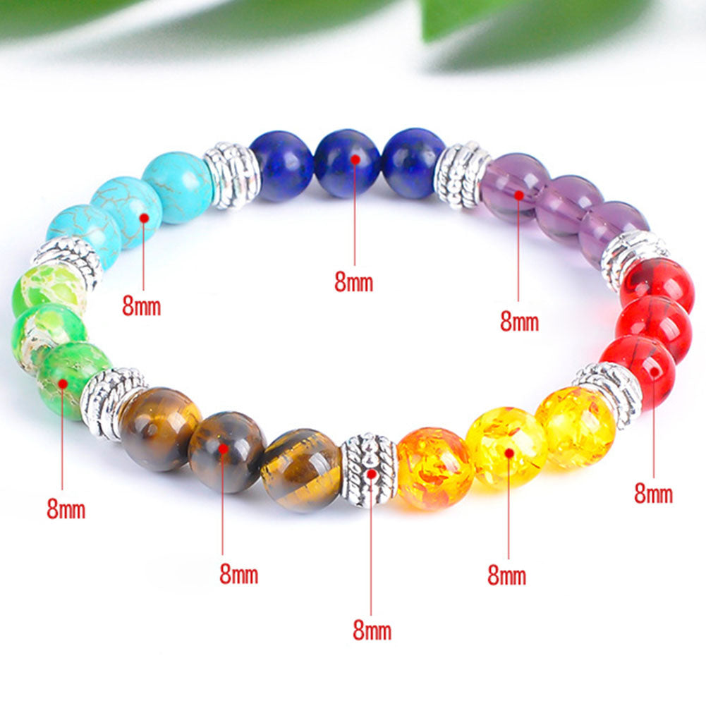 7 Colors Yoga Beads Bracelet Tiger Eye Energy Stone Party Gift Jewelry Accessory