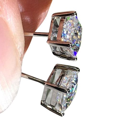 Fashion Women Mini Square Cubic Zirconia Ear Stud Earrings Jewelry Decor Gift