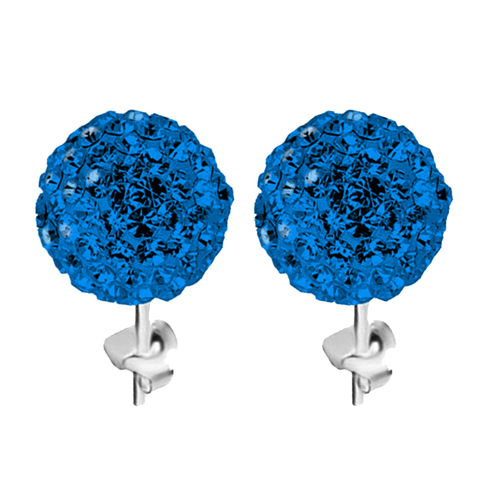 Women Fashion Rhinestone Inlaid Flower Bud Ball Ear Studs Fine Earrings Jewelry