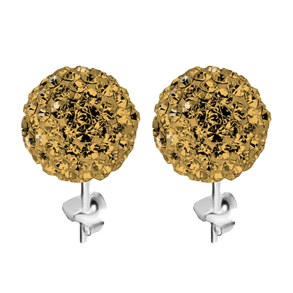 Women Fashion Rhinestone Inlaid Flower Bud Ball Ear Studs Fine Earrings Jewelry