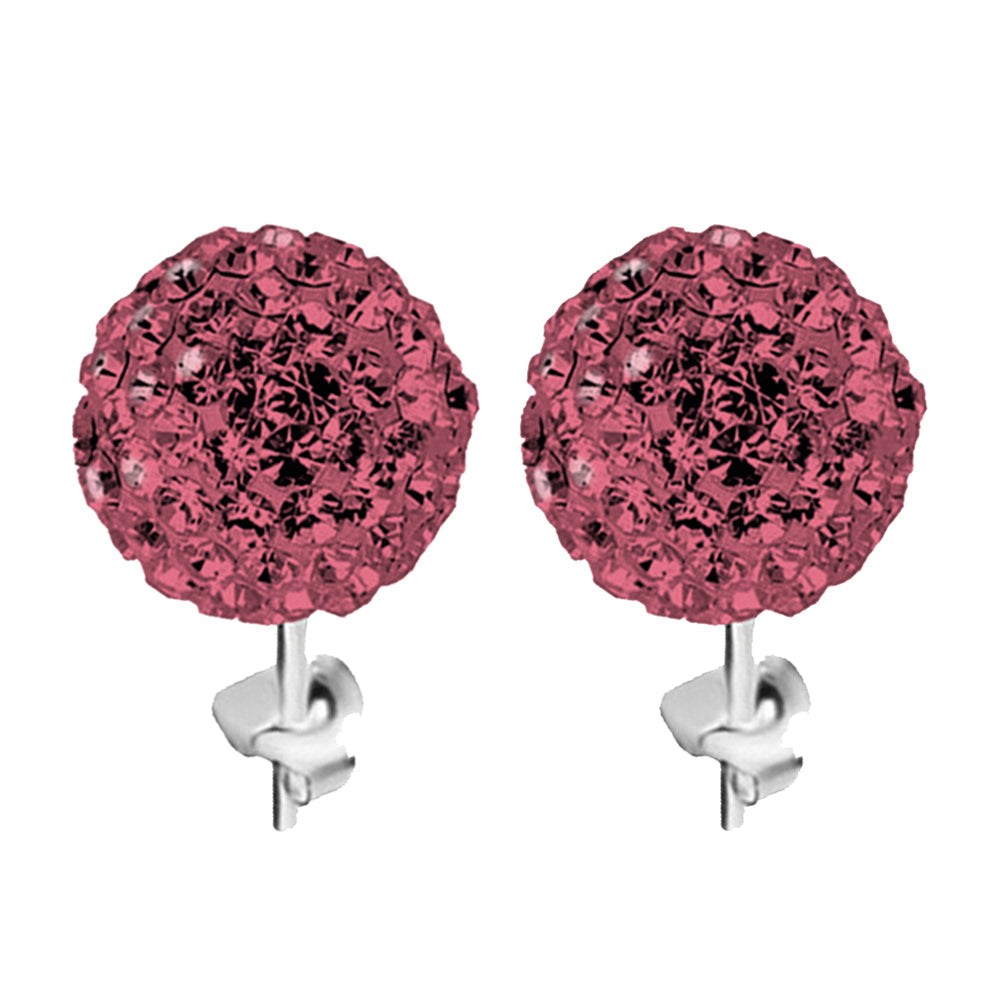 Women Fashion Rhinestone Inlaid Flower Bud Ball Ear Studs Fine Earrings Jewelry