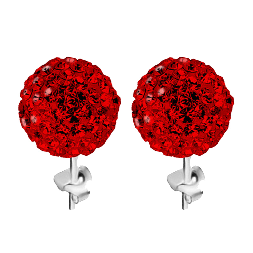 Women Fashion Rhinestone Inlaid Flower Bud Ball Ear Studs Fine Earrings Jewelry