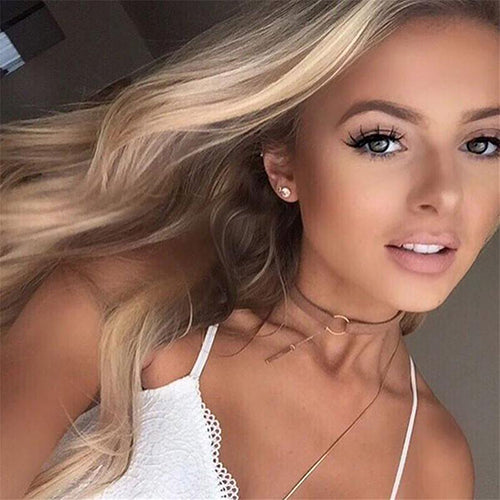 Women Choker Collar Velvet Round Ring Pendant Chain Clavicle Necklace Jewelry