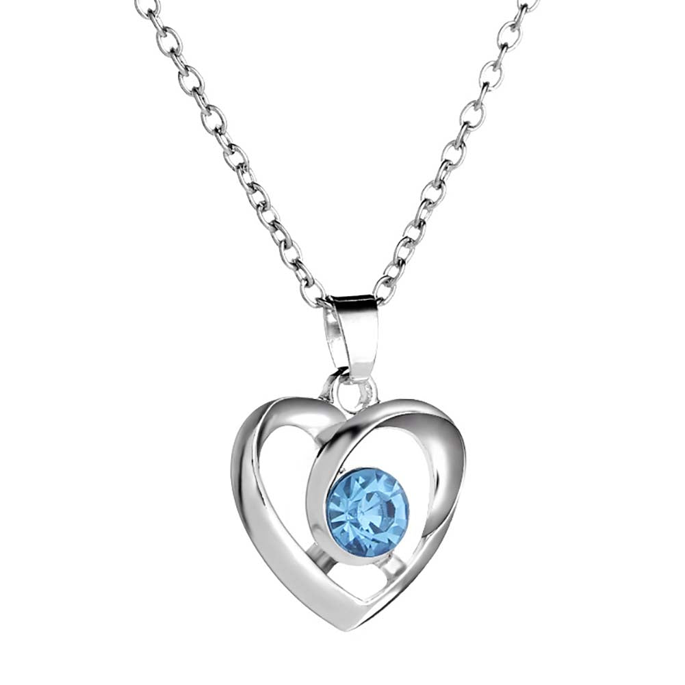 Fashion Hollow Rhinestone Heart Pendant Women Adjustable Chain Necklace Jewelry