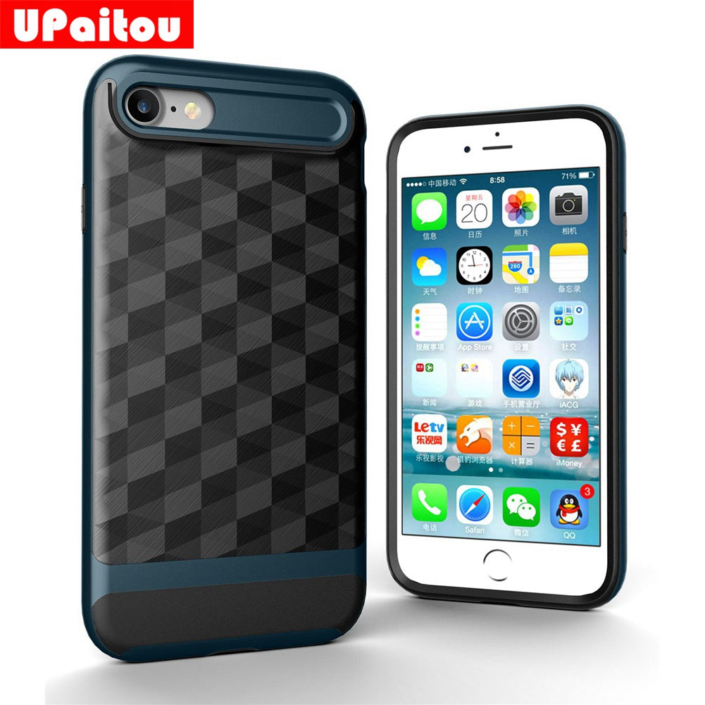 for Apple iPhone 7 Case Slim Dual Layer Protective Textured Geometric Cover Corner Cushion Design for iPhone7