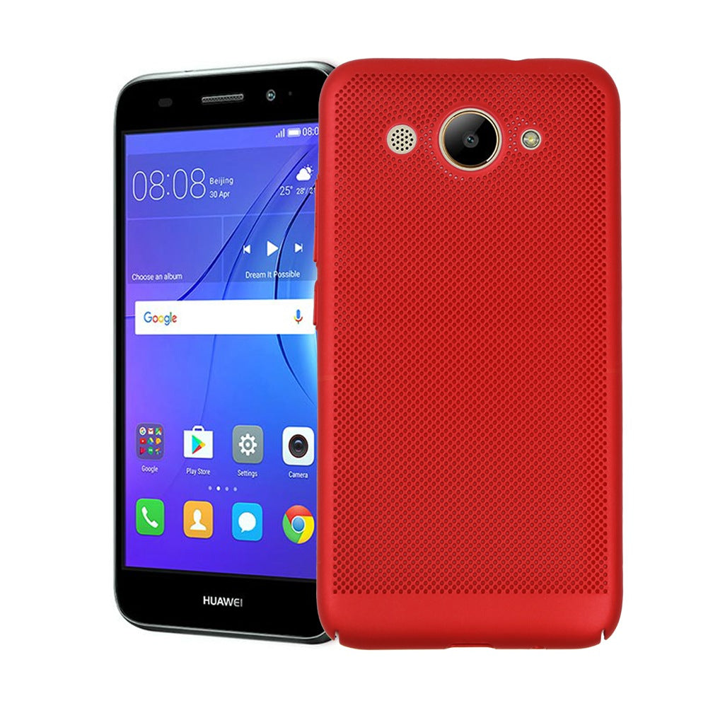 Utral Thin Huawei Y3 2017 Mesh Design Radiating Back Covers Super Light PC Hard Phone Case for Huawei Y3 2017