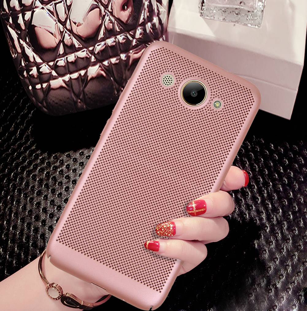 Utral Thin Huawei Y3 2017 Mesh Design Radiating Back Covers Super Light PC Hard Phone Case for Huawei Y3 2017