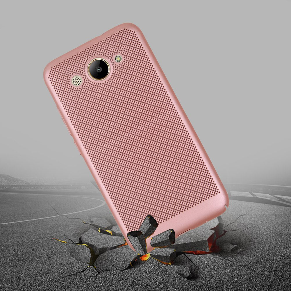 Utral Thin Huawei Y3 2017 Mesh Design Radiating Back Covers Super Light PC Hard Phone Case for Huawei Y3 2017