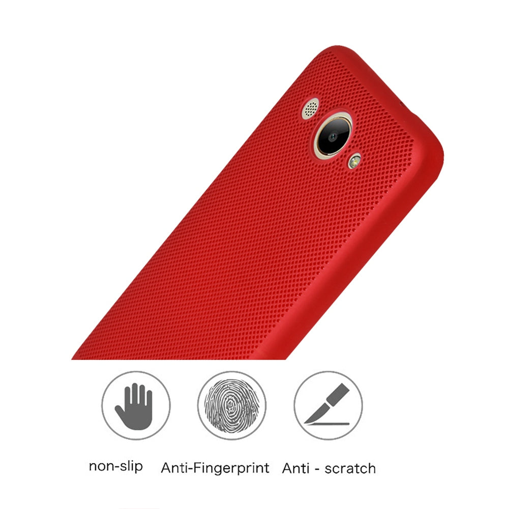 Utral Thin Huawei Y3 2017 Mesh Design Radiating Back Covers Super Light PC Hard Phone Case for Huawei Y3 2017
