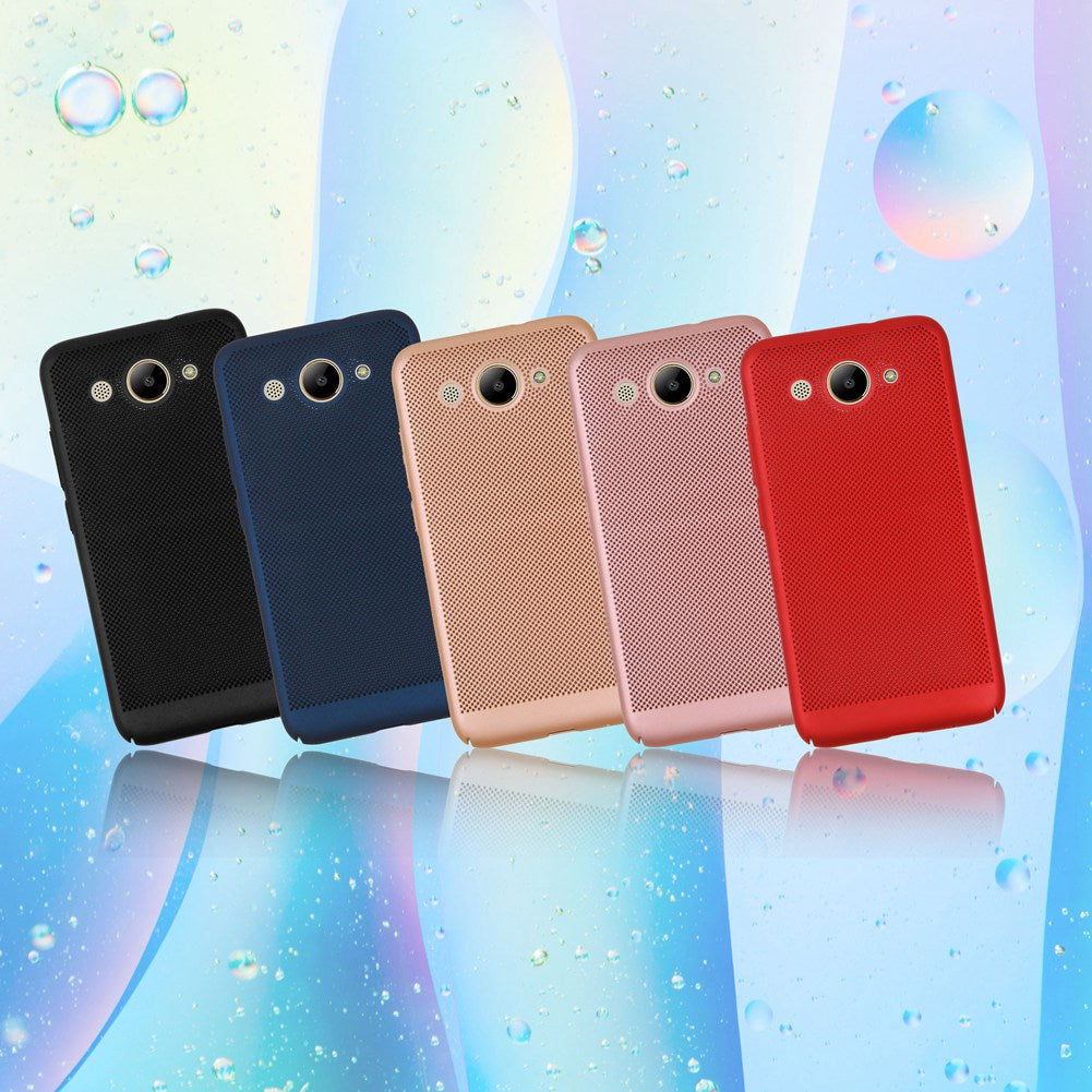Utral Thin Huawei Y3 2017 Mesh Design Radiating Back Covers Super Light PC Hard Phone Case for Huawei Y3 2017