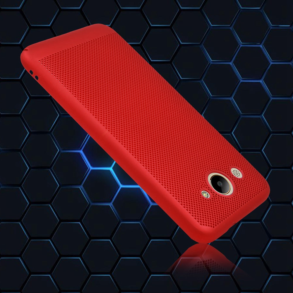 Utral Thin Huawei Y3 2017 Mesh Design Radiating Back Covers Super Light PC Hard Phone Case for Huawei Y3 2017