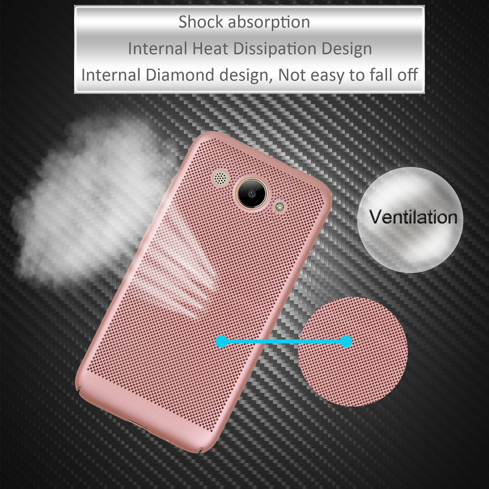Utral Thin Huawei Y3 2017 Mesh Design Radiating Back Covers Super Light PC Hard Phone Case for Huawei Y3 2017