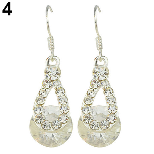Women Fashion Long Paragraph Jewelry Water Drop Pendant Dangle Hook Earrings