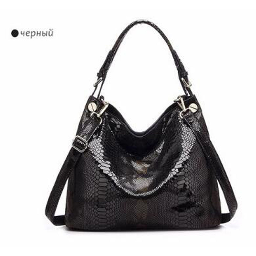 Fashion Snake Designer Big Capacity Bags New Tassel Embossed Women Genuine Leather Cross Body Handbags bolsa feminina