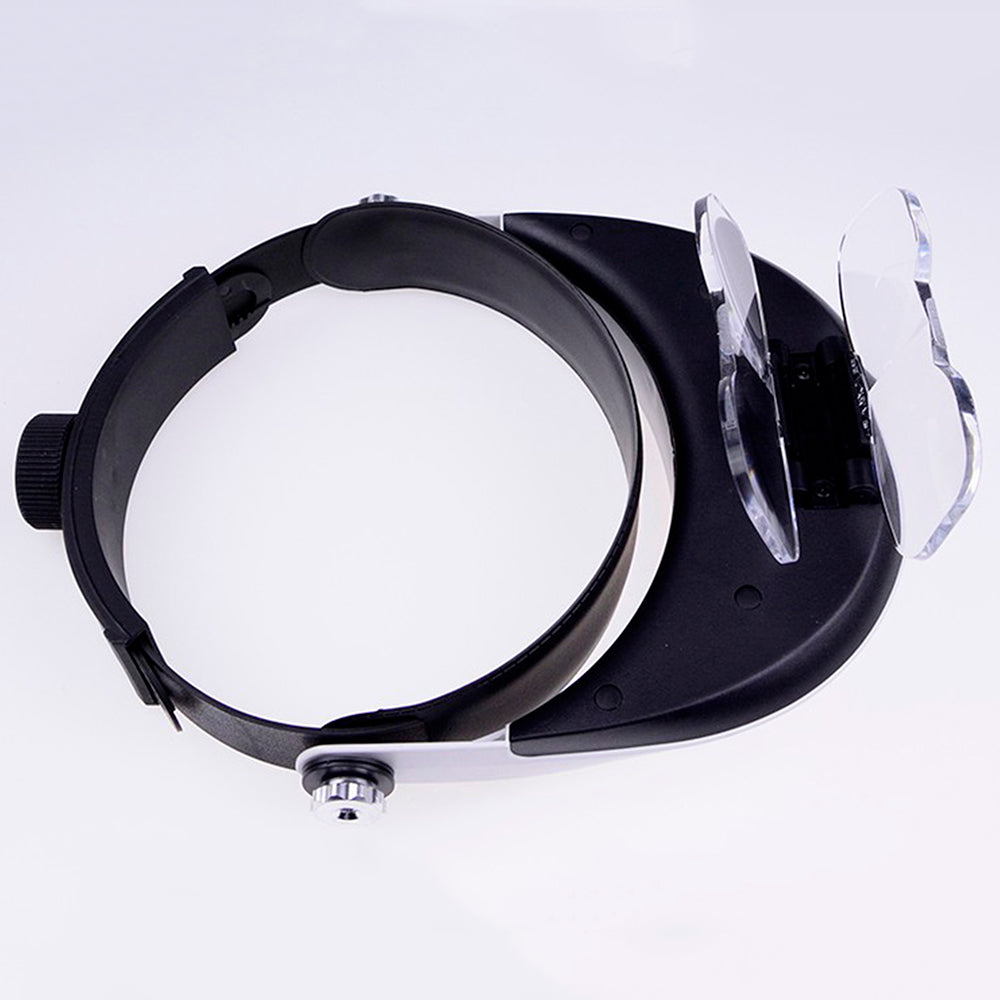 Detachable LED Headband Illuminated Magnifier with 5 Replaceable Lens Support Adjustable Magnifier Light Head Magnifying