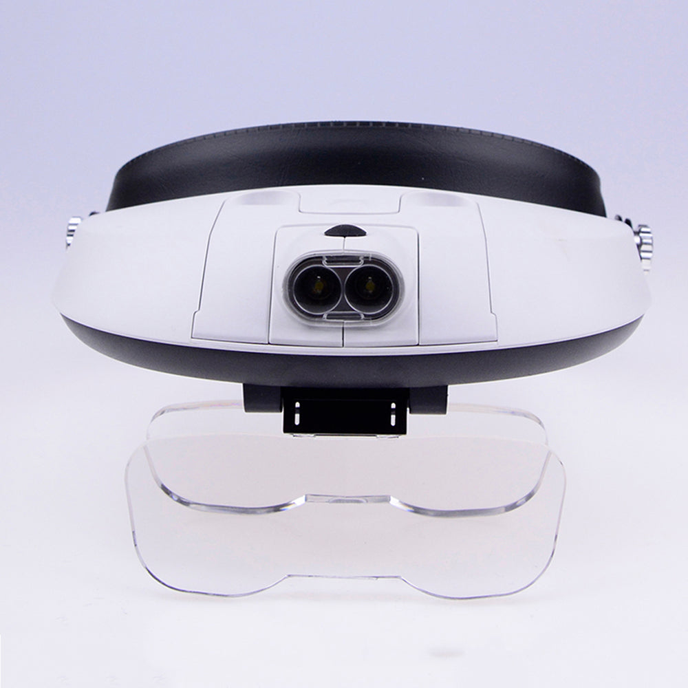 Detachable LED Headband Illuminated Magnifier with 5 Replaceable Lens Support Adjustable Magnifier Light Head Magnifying