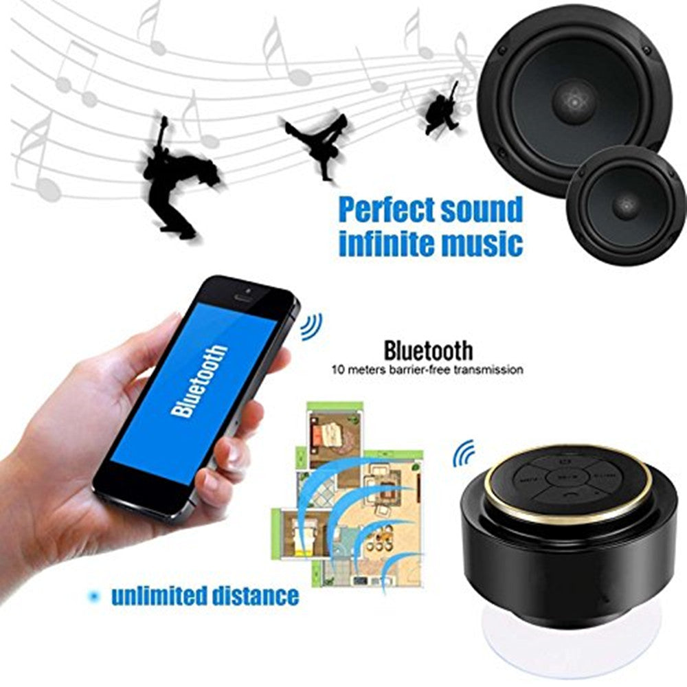 Waterproof Bluetooth Speaker, Shower Speakers Portable Wireless Dust-proof, Built-in Mini Mic and Hands-Free Speakerphone,Easily With All Your Bluetooth Devices