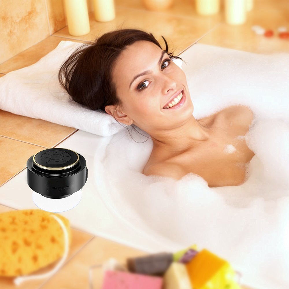 Waterproof Bluetooth Speaker, Shower Speakers Portable Wireless Dust-proof, Built-in Mini Mic and Hands-Free Speakerphone,Easily With All Your Bluetooth Devices