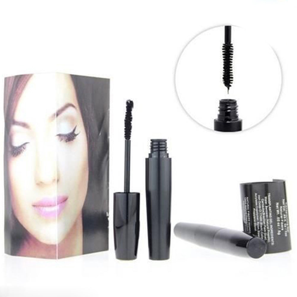 2Pcs Makeup Eyelash Long Curling Fiber 3D Mascara Eye Lashes Extension Black Set