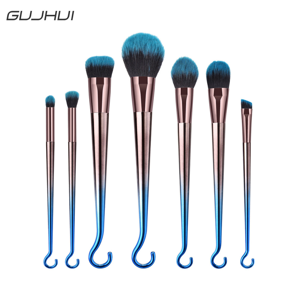 7Pcs Electroplated Handle Foundation Concealer Women Makeup Brushes Set Cosmetic