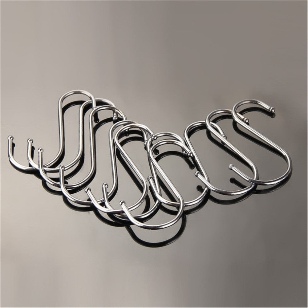 S Shaped Hooks in Polished Stainless Steel Metal