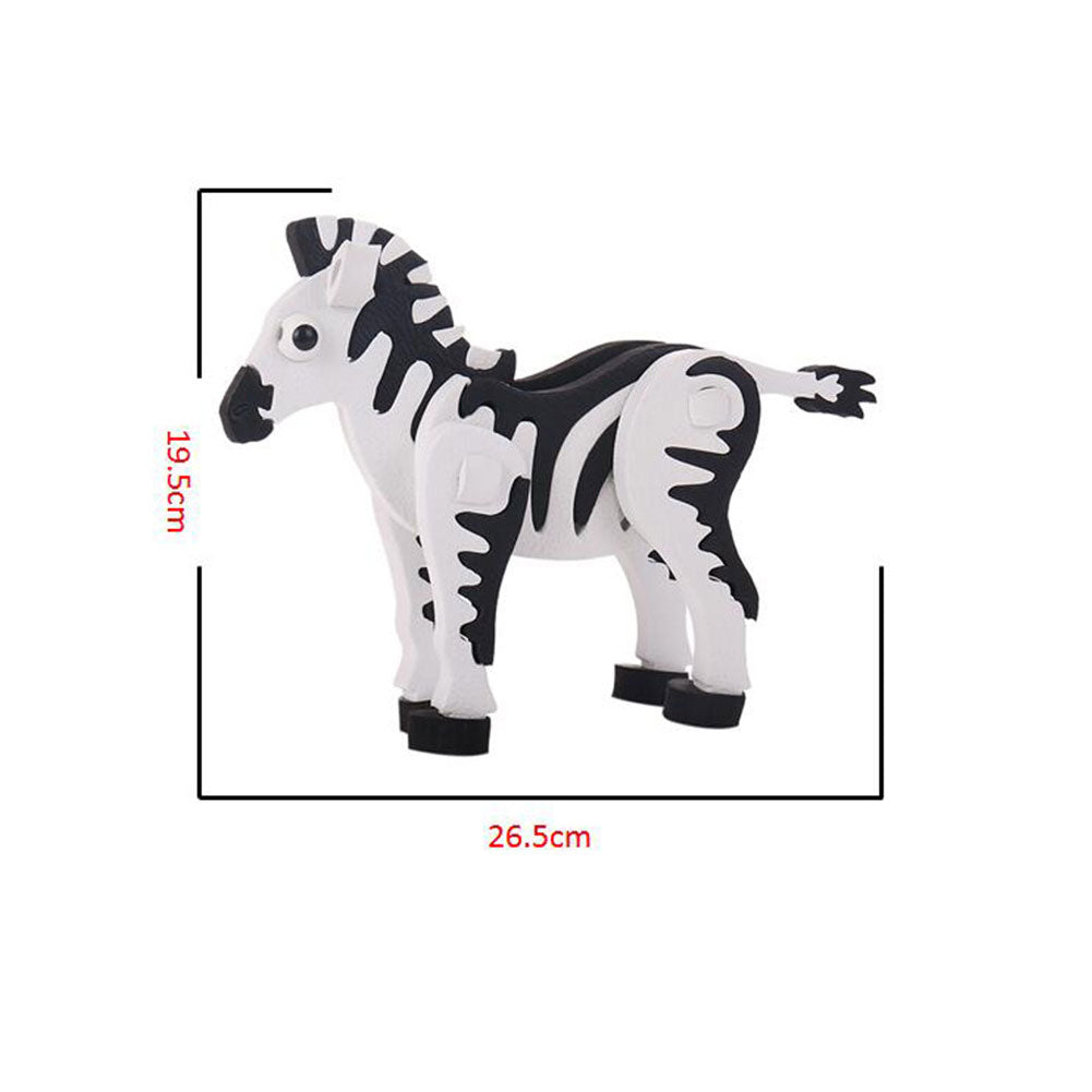 3D Zebra EVA Foam DIY Assembly Building Block Puzzle Toy Kids Educational Game