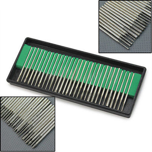 30Pcs Diamond Burr Bits Drill for Glass Stone Engraving Etching Rotary Tool Set
