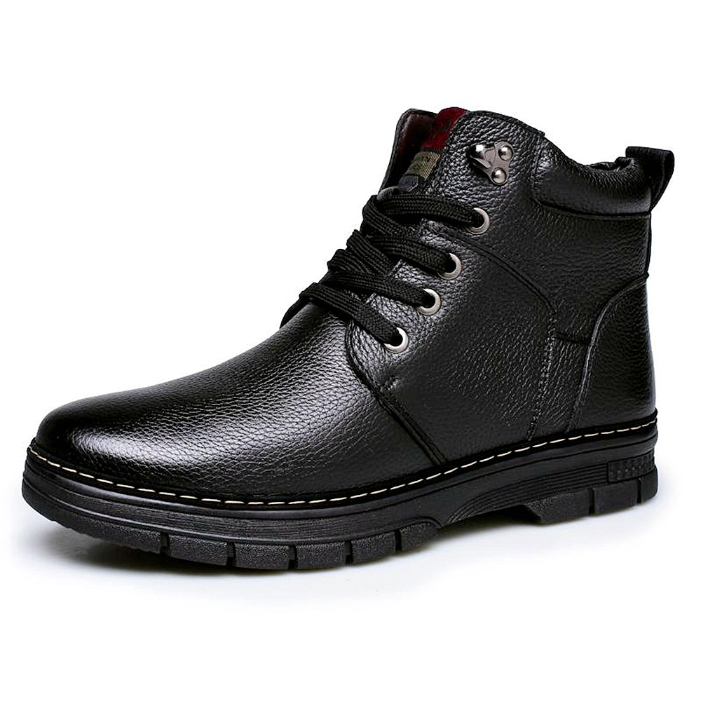 Men's Shoes New Style Patent Leather Outdoors / Casual Fashion Comfort Black / Brown Warm Winter Boots