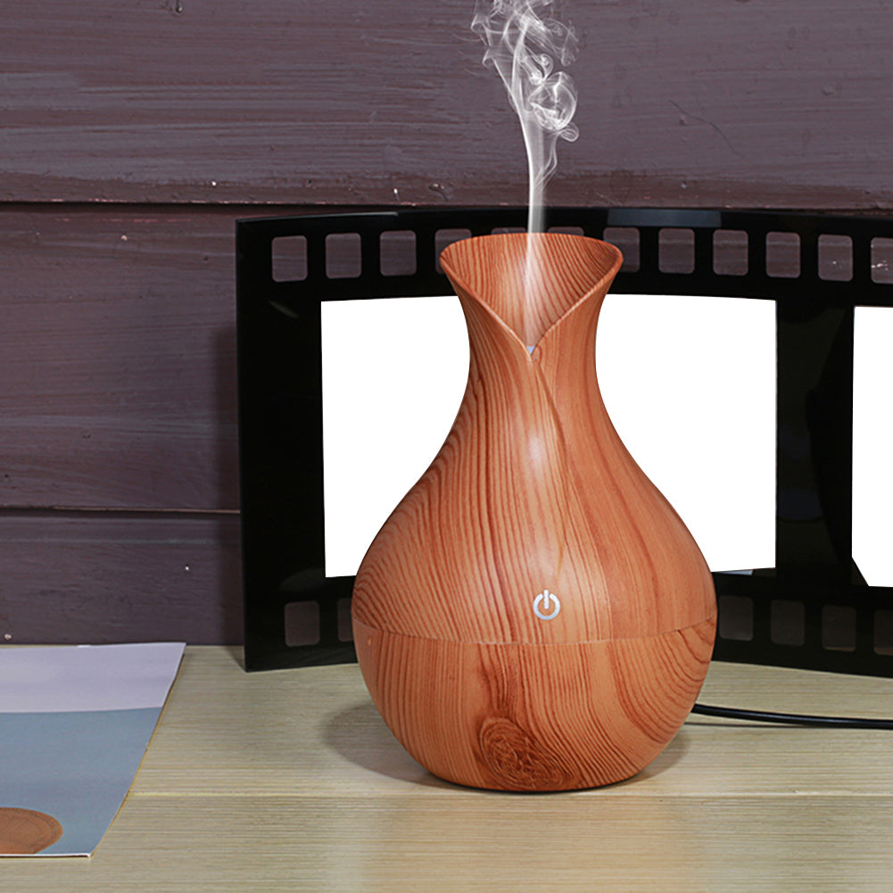 Night Light Wood Grain Cool Mist Humidifier Aromatherapy Essential Oil Diffuser