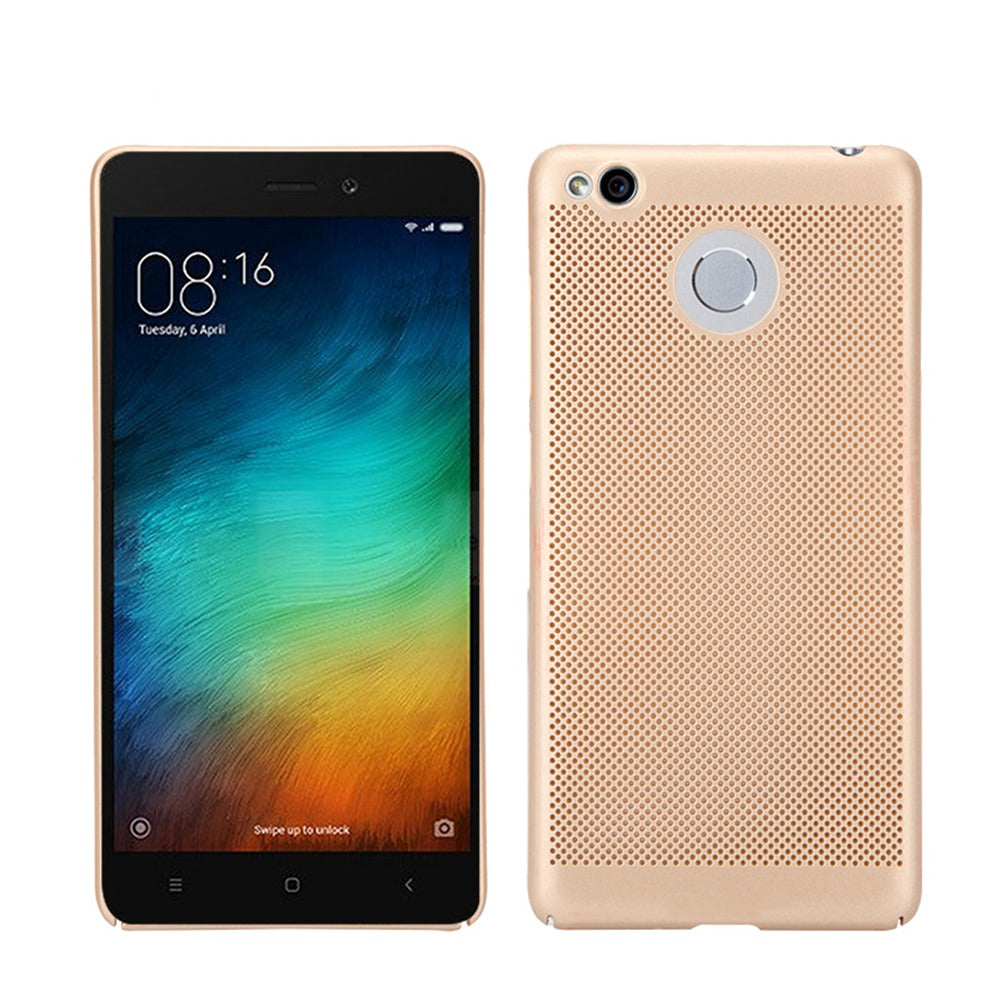 Utral Thin Xiaomi Redmi 3S Mesh Design Radiating Back Covers Super Light PC Hard Phone Case for Redmi 3S