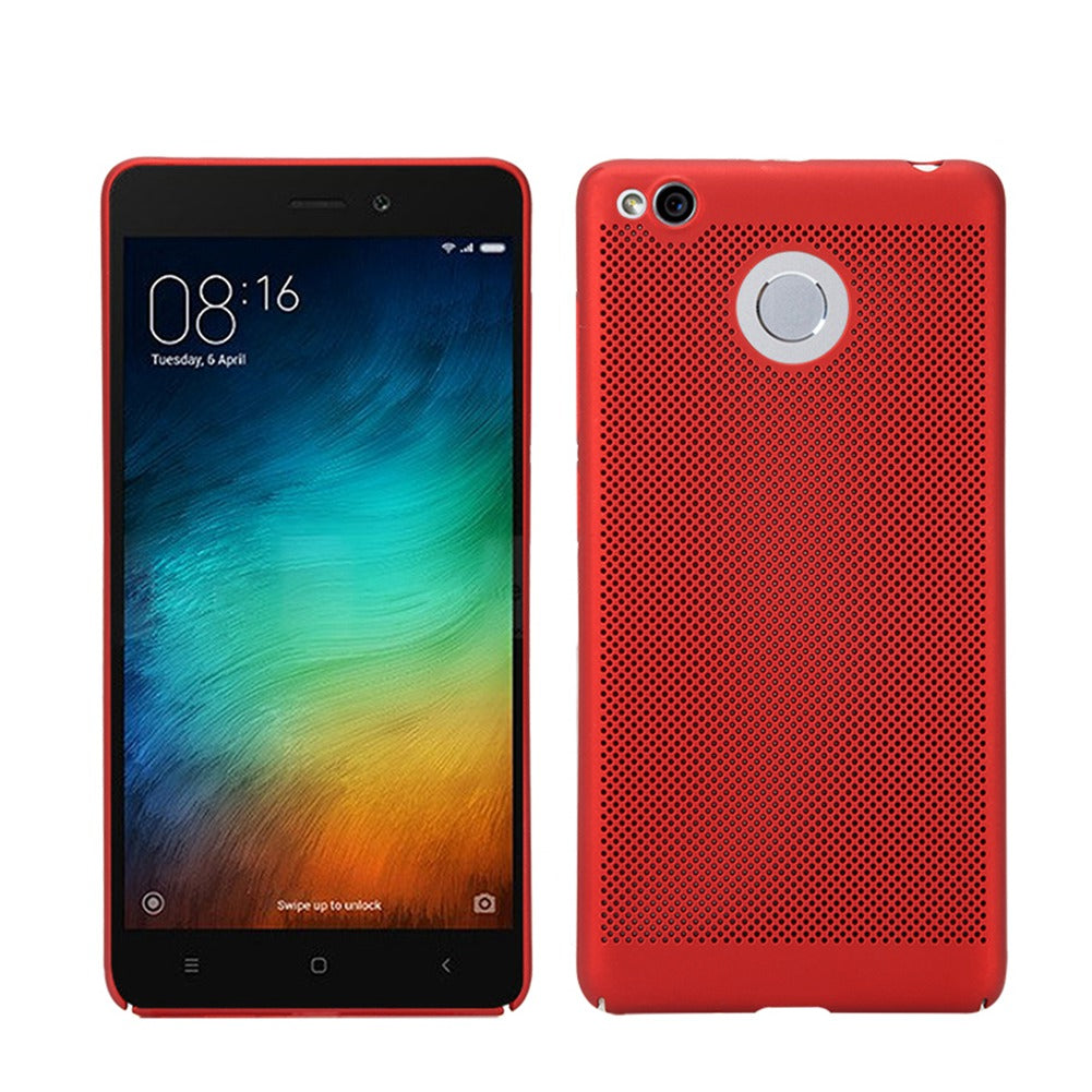 Utral Thin Xiaomi Redmi 3S Mesh Design Radiating Back Covers Super Light PC Hard Phone Case for Redmi 3S