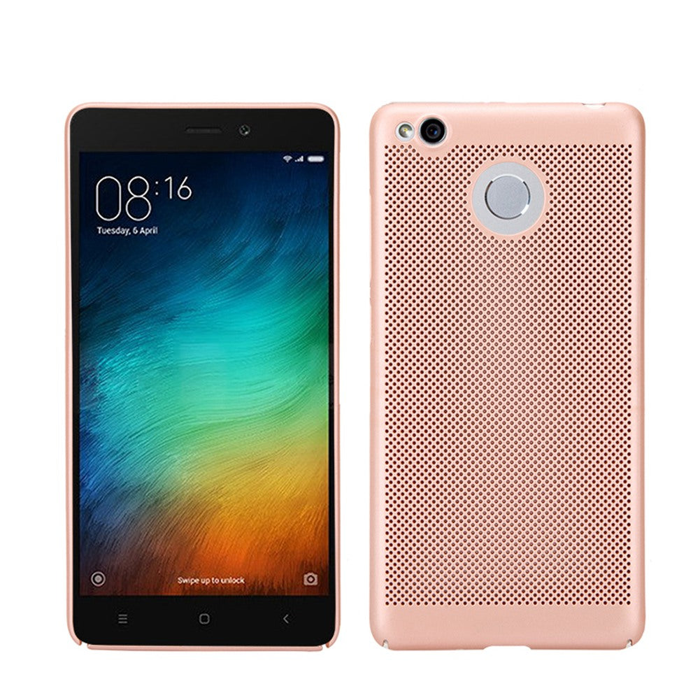 Utral Thin Xiaomi Redmi 3S Mesh Design Radiating Back Covers Super Light PC Hard Phone Case for Redmi 3S