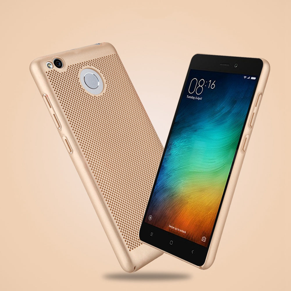 Utral Thin Xiaomi Redmi 3S Mesh Design Radiating Back Covers Super Light PC Hard Phone Case for Redmi 3S